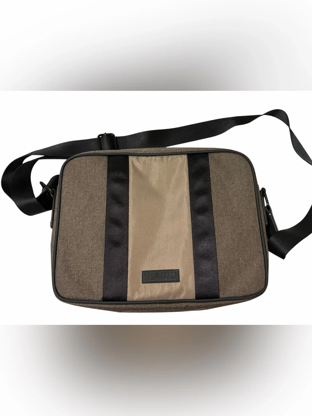 Ted Baker London Spiner Brown Tonal Block Messenger Crossbody Bag Adjustable
